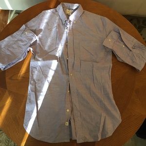 Lands End Canvas Poplin Button Down Violet S Small
